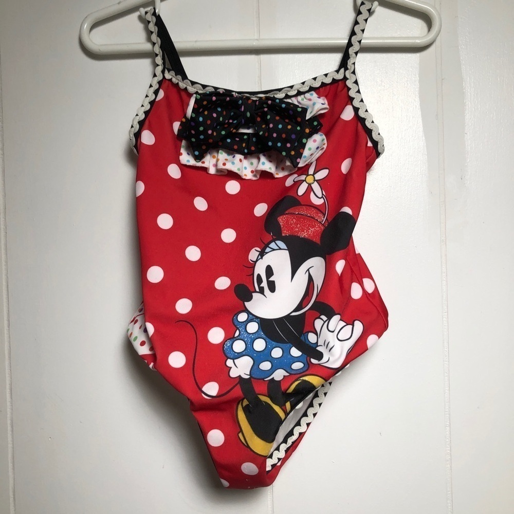 Infant Girls Minnie Mouse Swim Suit. Like New